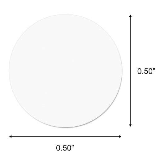 0.5 inch Round Stickers: Color Coded White Dot Label