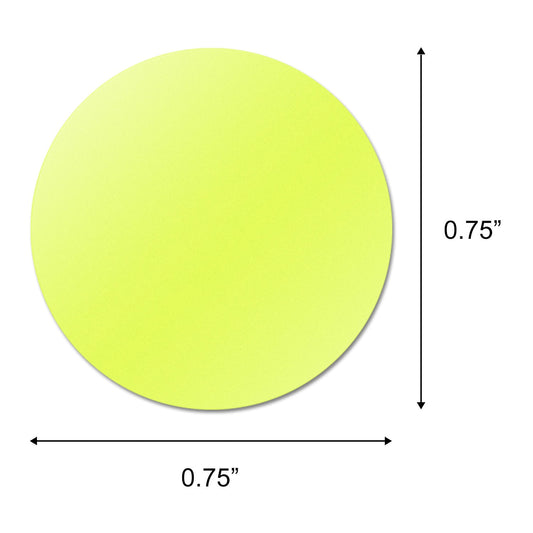 0.75 inch Round Stickers: Color Coded Fluorescent Yellow Dot Label