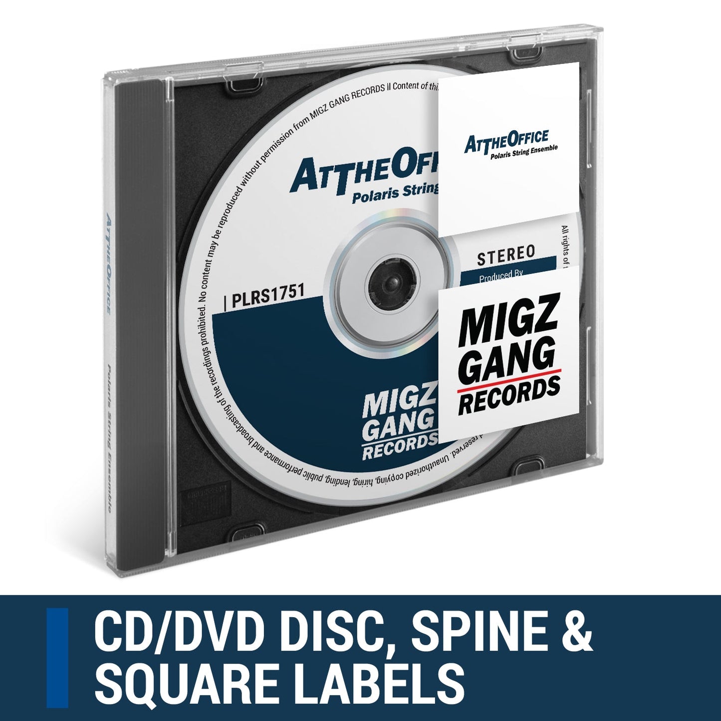 4.65 inch CD and DVD Labels: Stomper Compatible, White Matte