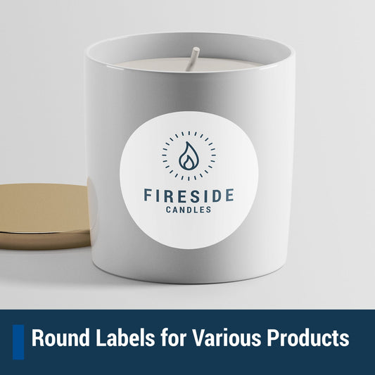 3.33 inch Circle Labels: 6UP Blank, White Matte (6 per Sheet)