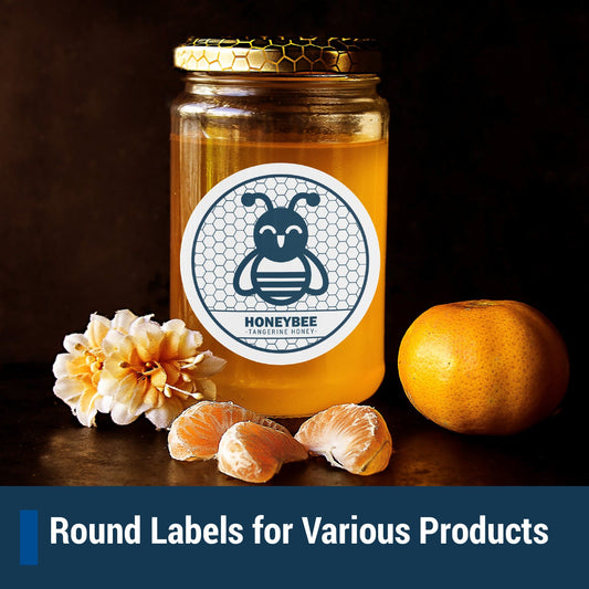 2.5 inch Circle Labels: 12UP Blank, White Matte (12 per Sheet)