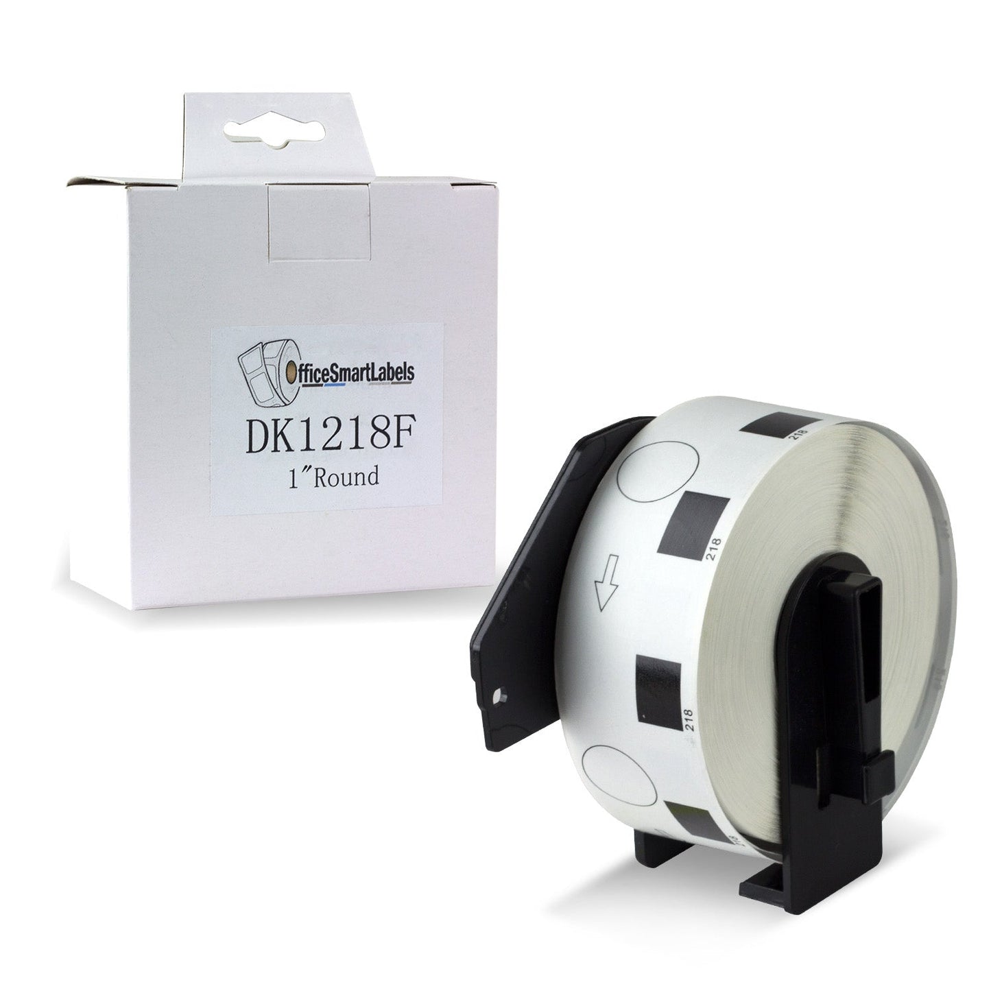 1in Round Drop-In Labels Roll: Brother Compatible DK-1218 Permanent Cartridge