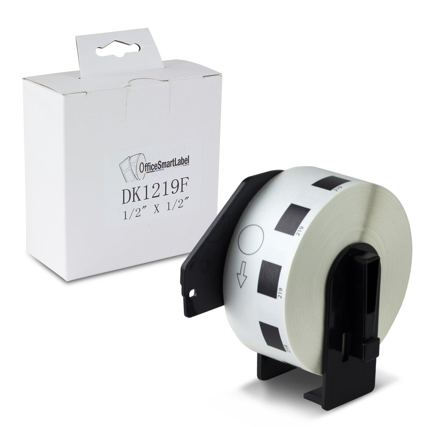 0.5in Drop-In Roll Round Labels: Brother Compatible DK-1219 Permanent Cartridge
