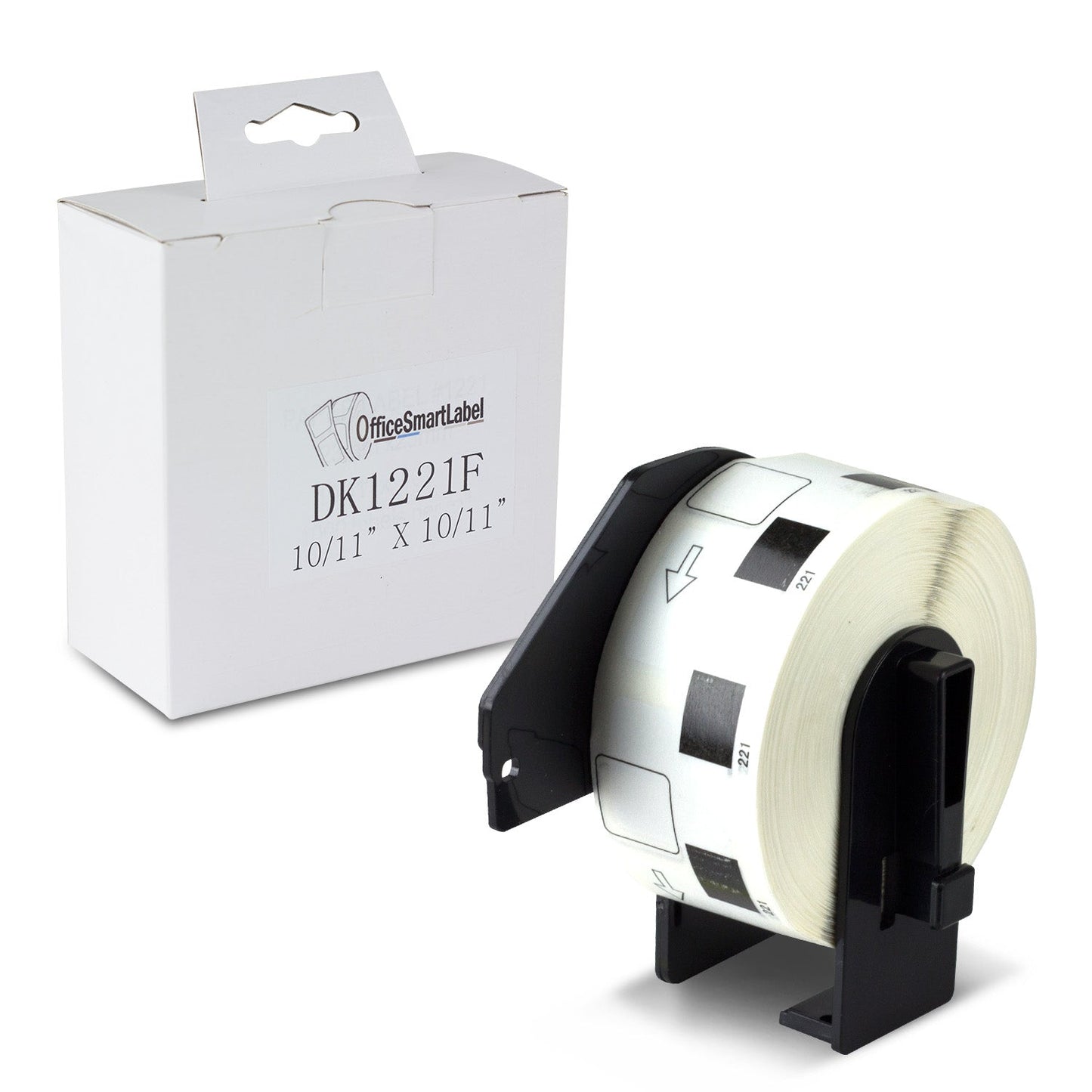 0.91 x 0.91in Drop-In Labels Roll: Brother Compatible DK-1221 Permanent Cartridge