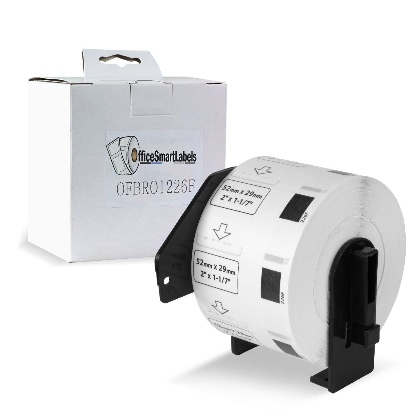 1.14 x 2in Drop-In Labels Roll: Brother Compatible DK-1226 Permanent Cartridge