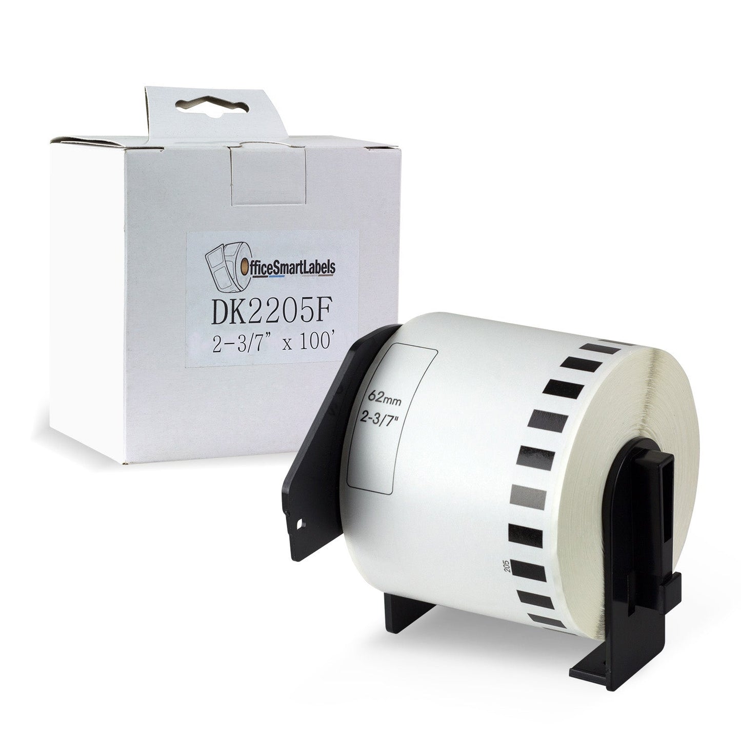 2.43in x 100ft Continuous Film Labels: Brother Compatible DK-2205 Permanent Cartridge