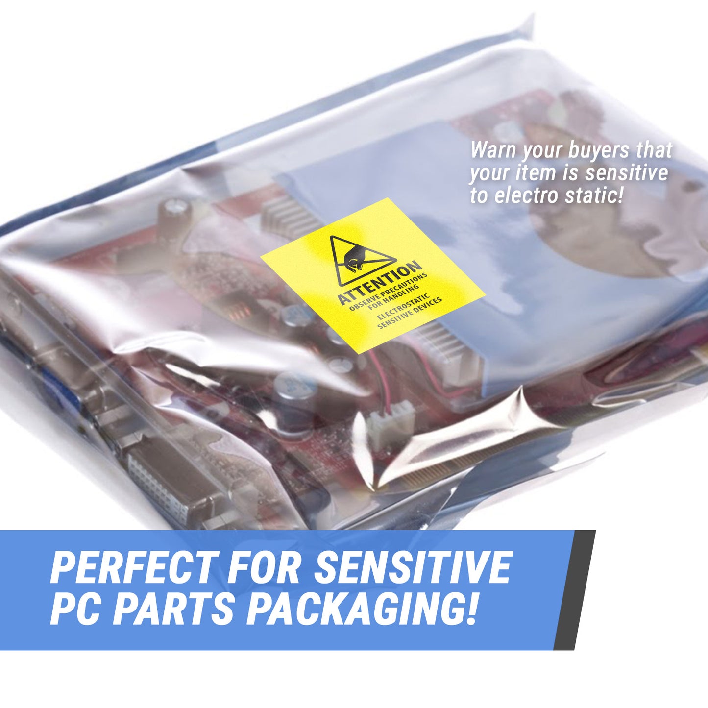 2 x 2in Stickers: Electrostatic Sensitive Devices Warning Label Roll