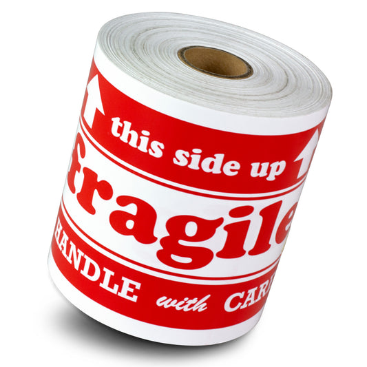 6 x 4in Stickers: Fragile Handle with Care This Side Up Labels