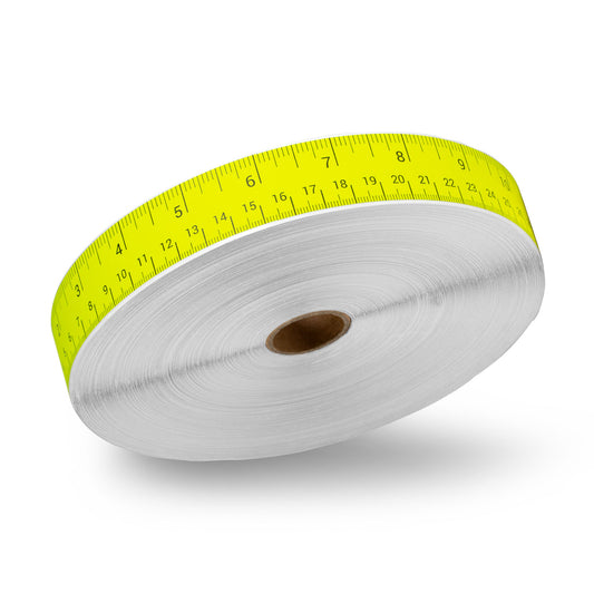 12 x 1in Stickers: Ruler Labels 12 Inches per Sticker (Yellow)