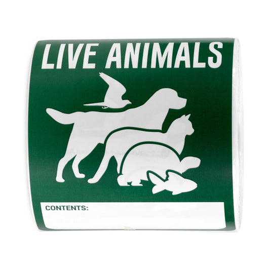 3.5 x 5in Stickers: Write-In Live Animals Shipping Labels