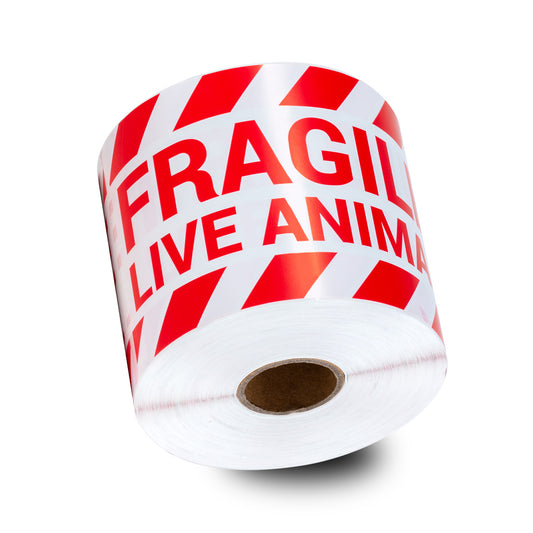 5 x 3in Stickers: Fragile Live Animals Labels