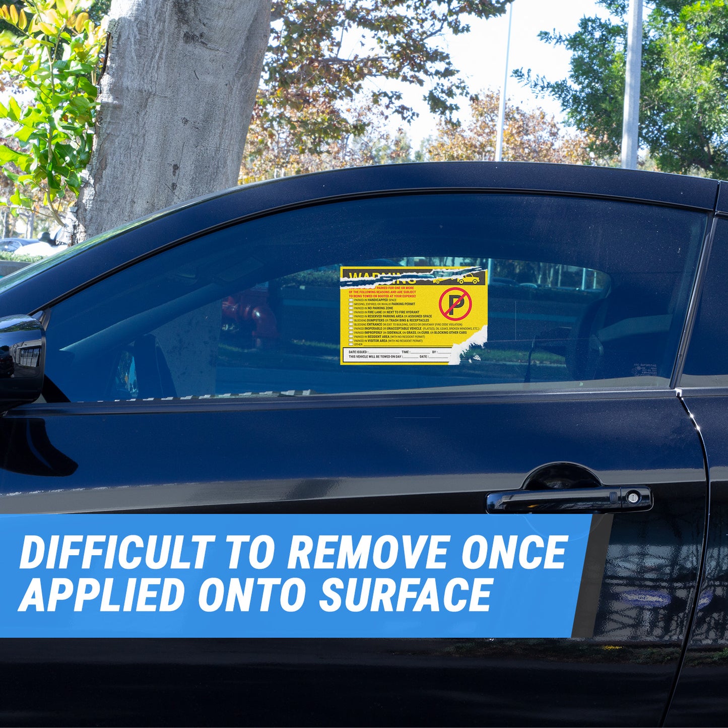 9 x 6in Stickers: Warning You Are Illegally Parked Parking Violation Labels