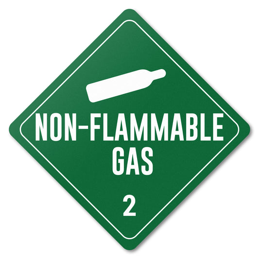 4 x 4in Stickers: Non-Flammable Gas Class 2 Labels