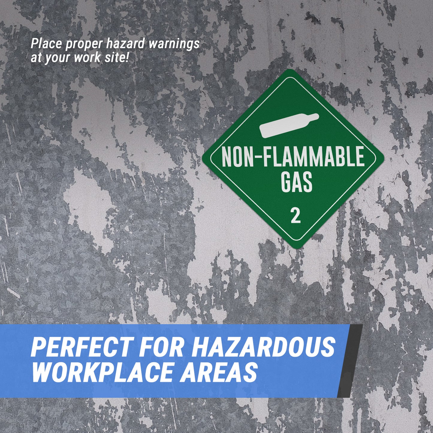 4 x 4in Stickers: Non-Flammable Gas Class 2 Labels