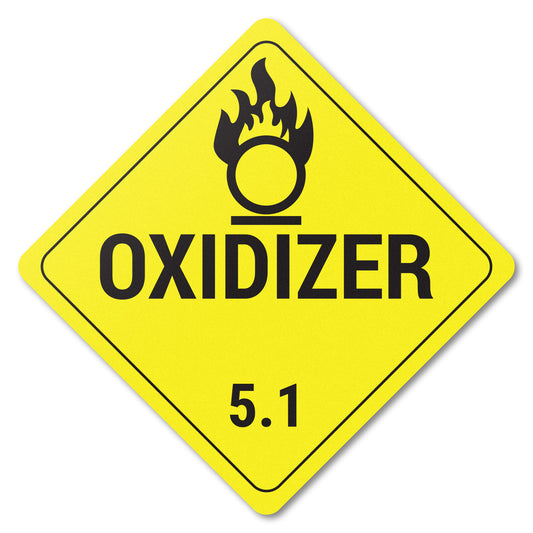 4 x 4in Stickers: Oxidizer Class 5.1 Labels
