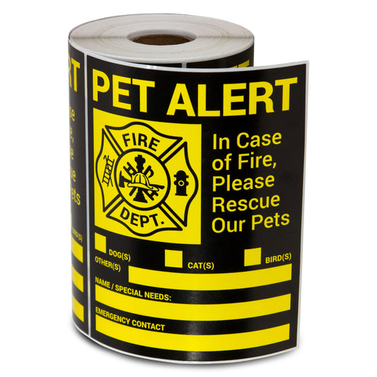 4 x 5in Stickers: In Case of Fire Please Rescue Our Pets Labels