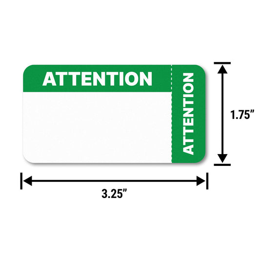 3.5 x 1.75in Stickers: Medical Alert File Folder Labels (Green & White)