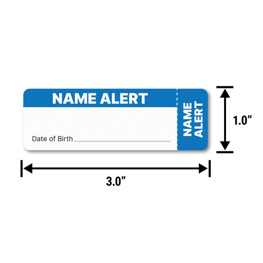 3 x 1in Stickers: Blue & White Name Alert File Folder Labels