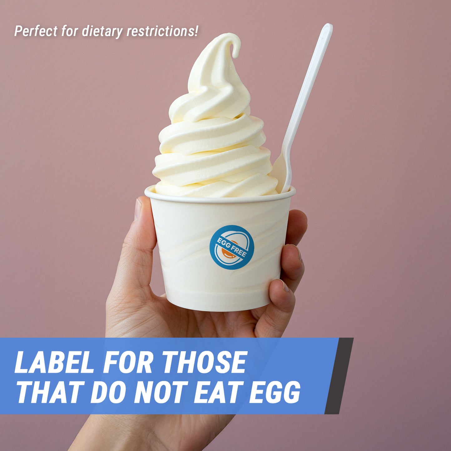 1.5 inch Egg-Free Food Labels (300 Count)