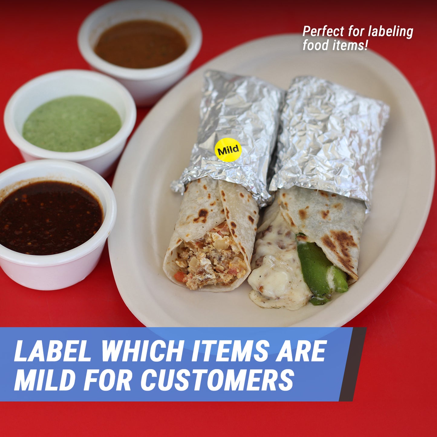 1.5 inch Mild Food Labels (300 Count)