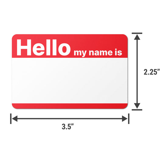 3.5 x 2.25in Stickers: Hello My Name Is ID Tags (6 Colors)