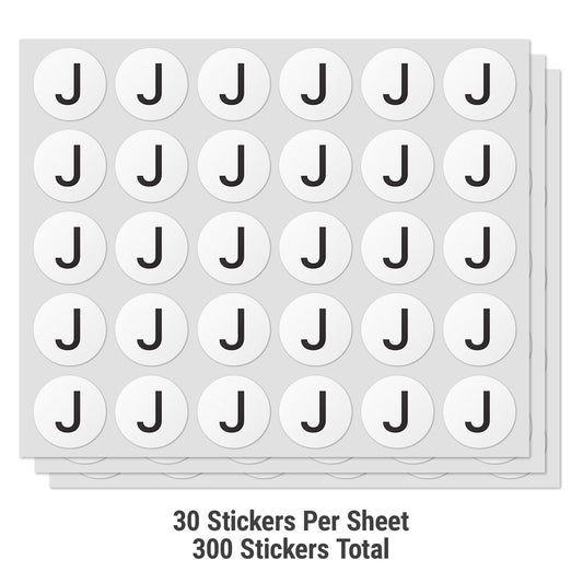 1in Stickers: Alphabet Letter J Label (Capital)
