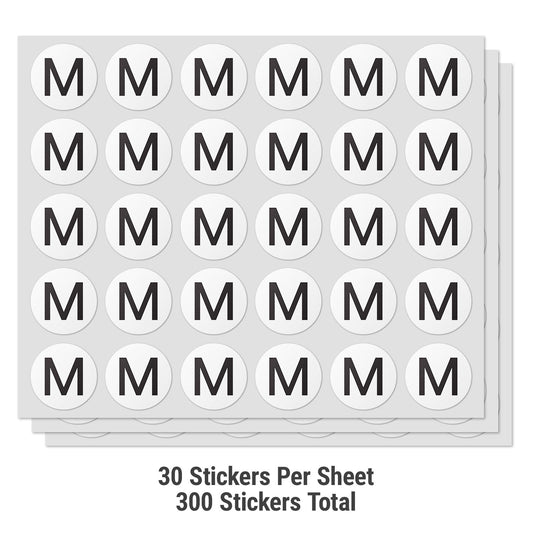 1in Stickers: Alphabet Letter M Label (Capital)