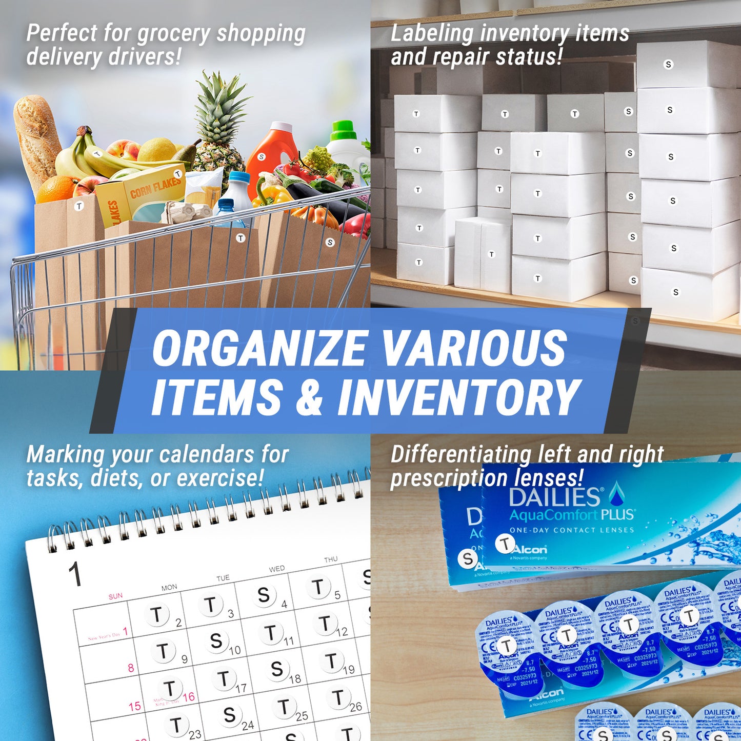 1in Stickers: Alphabet Letter T Label (Capital)