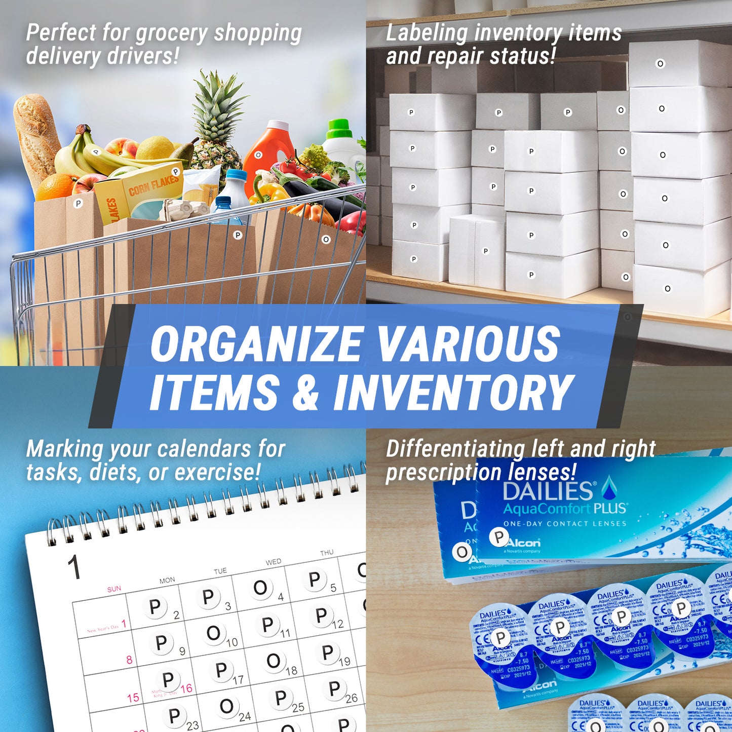 1.5in Stickers: Alphabet Letter P Label (Capital)