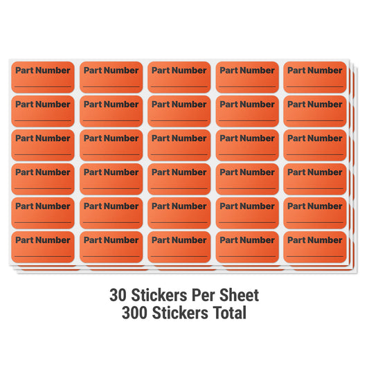 2 x 1in Stickers: Part Number Inventory Labels