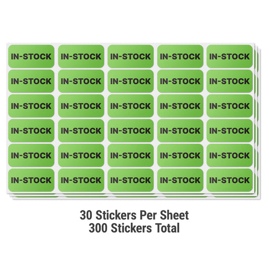 2 x 1in Stickers: In-Stock Inventory Labels