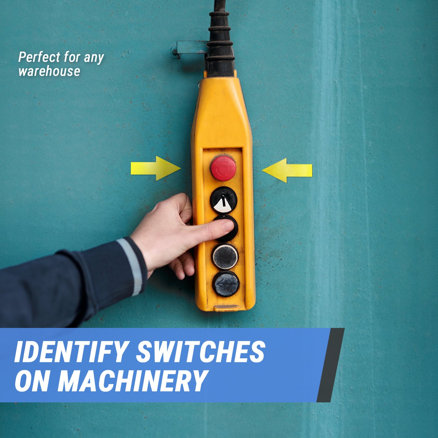 2 x 1in Stickers: Arrow Warehousing Labels (Yellow)