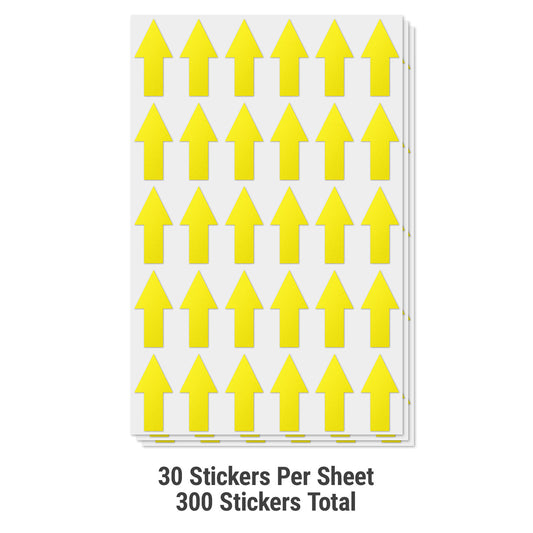 2 x 1in Stickers: Arrow Warehousing Labels (Yellow)