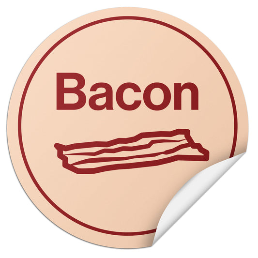 1 inch Food Label: Bacon Sticker Round (600 Count)