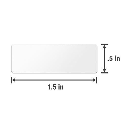 1.5 x 0.5in Blank Labels: Color Coded White Semi-Gloss Stickers (4000)