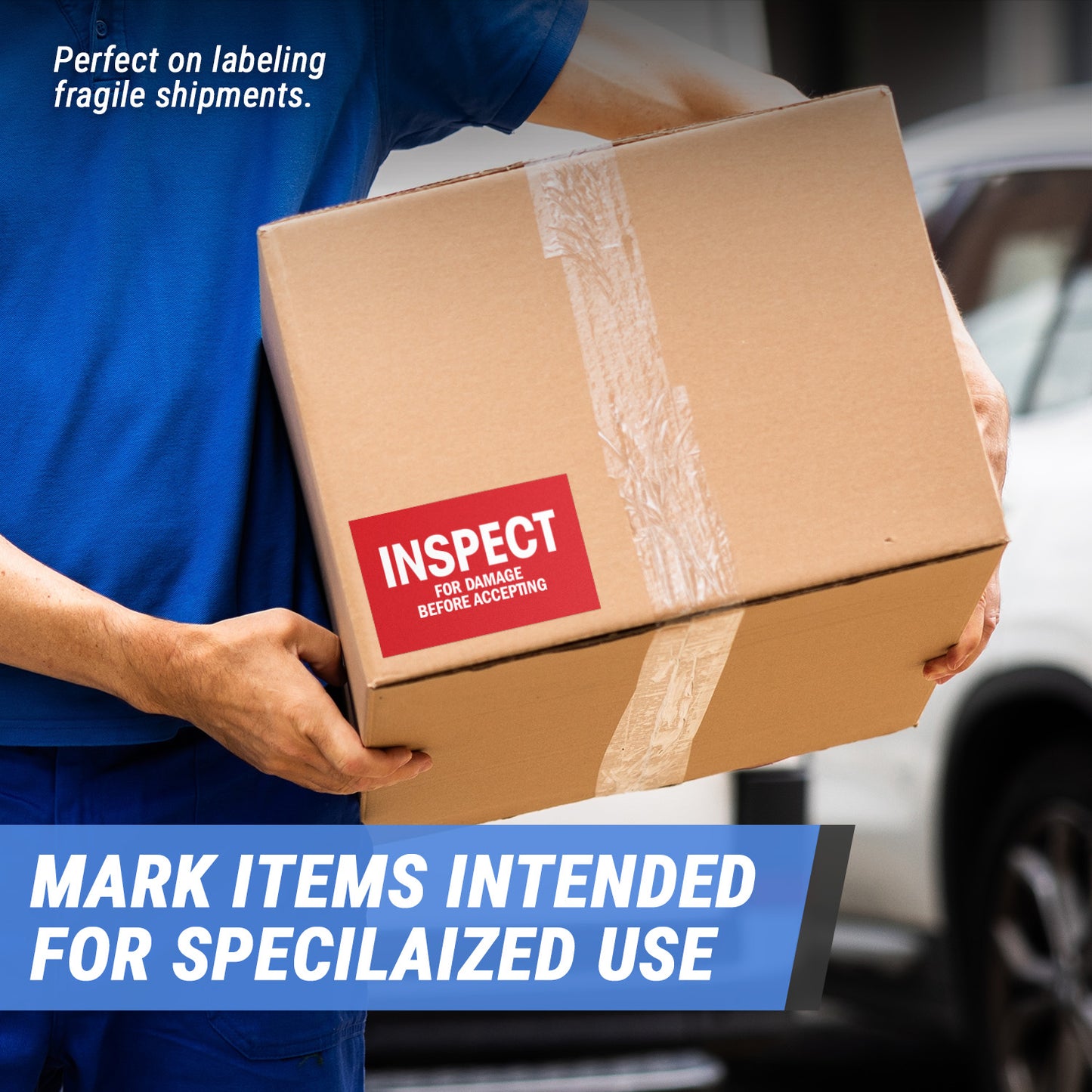 5 x 3in Shipping Labels: Inspect for Damage Stickers (600 pcs)