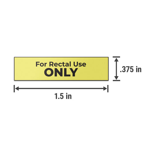 1.5 x 0.375in Medical Stickers: For Rectal Use Only Labels (600 count, Yellow)