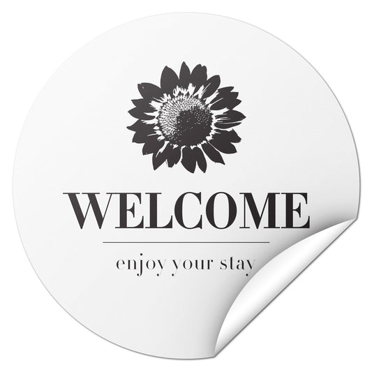2 x 2in Hospitality Stickers: Welcome Enjoy Your Stay Labels (600 count)