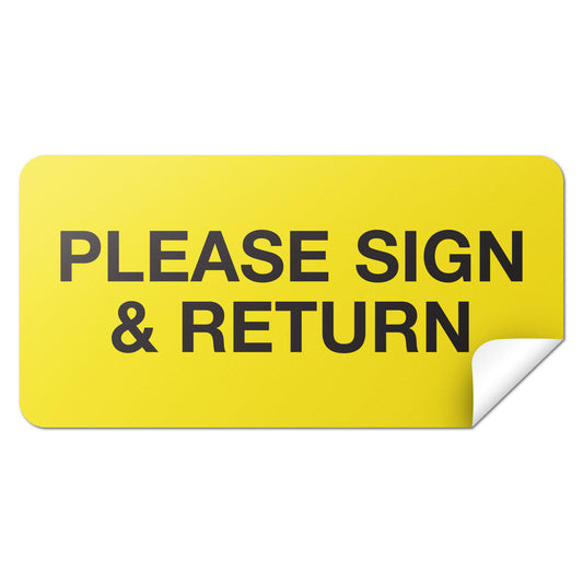 1.5 x 0.75in Instruction Labels: Please Sign & Return Stickers (600 Count)