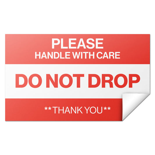 5 x 3in Shipping Sticker: Please Handle With Care Do Not Drop Label (600 count)