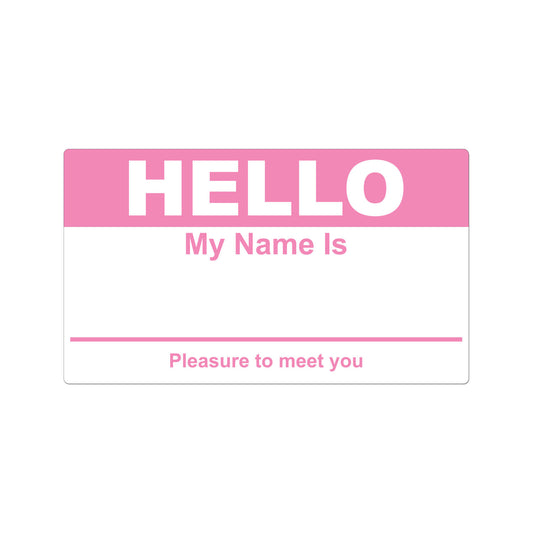 4 x 2.31in Stickers: Hello My Name Is ID Tags (Pink)