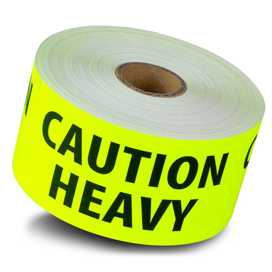 4 x 2in Stickers: Caution Heavy Label Roll