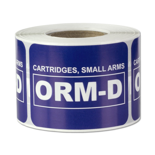 2 x 1.5in Sticker: ORM-D Cartridges, Small Arms Label