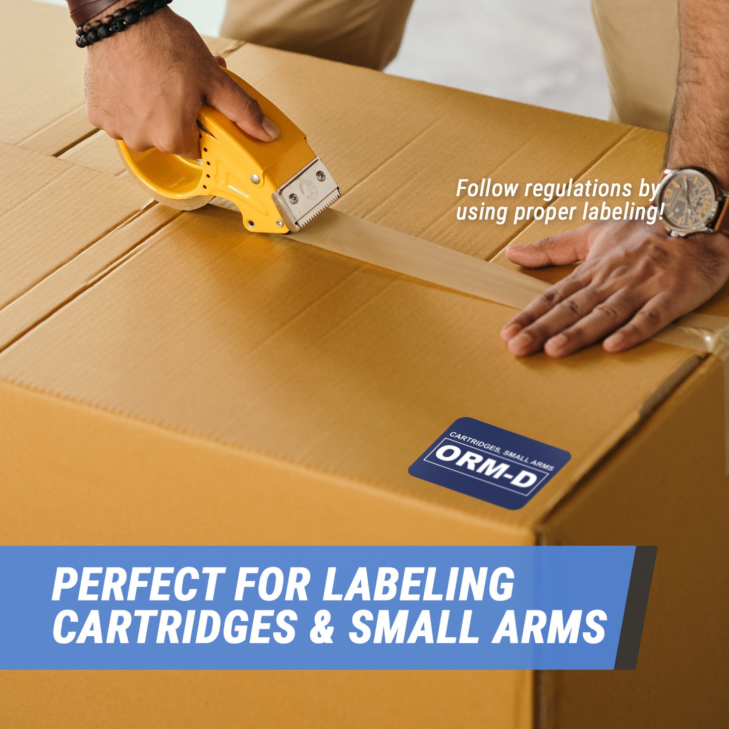 2 x 1.5in Sticker: ORM-D Cartridges, Small Arms Label