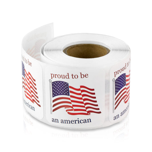 1.5 x 1.5in Sticker: Proud to Be American Label