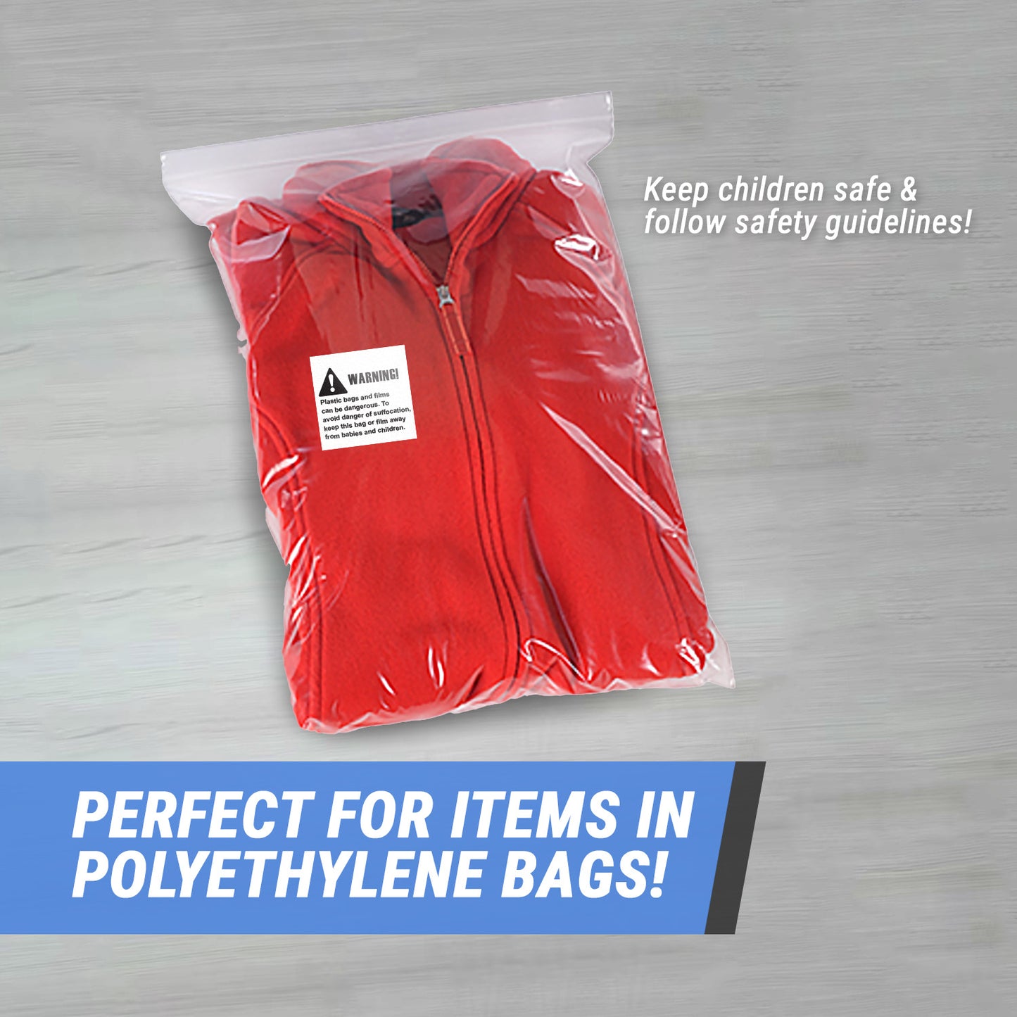 2 x 2in Sticker: Suffocation Plastic Bags Warning Label Pack