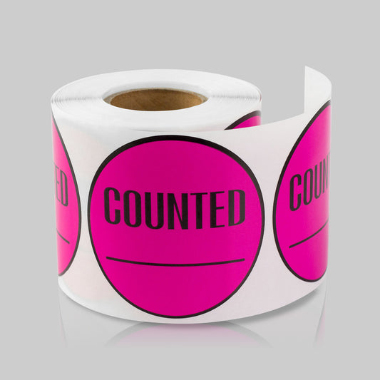 2in Sticker: Counted Inventory Label Roll (Pink)