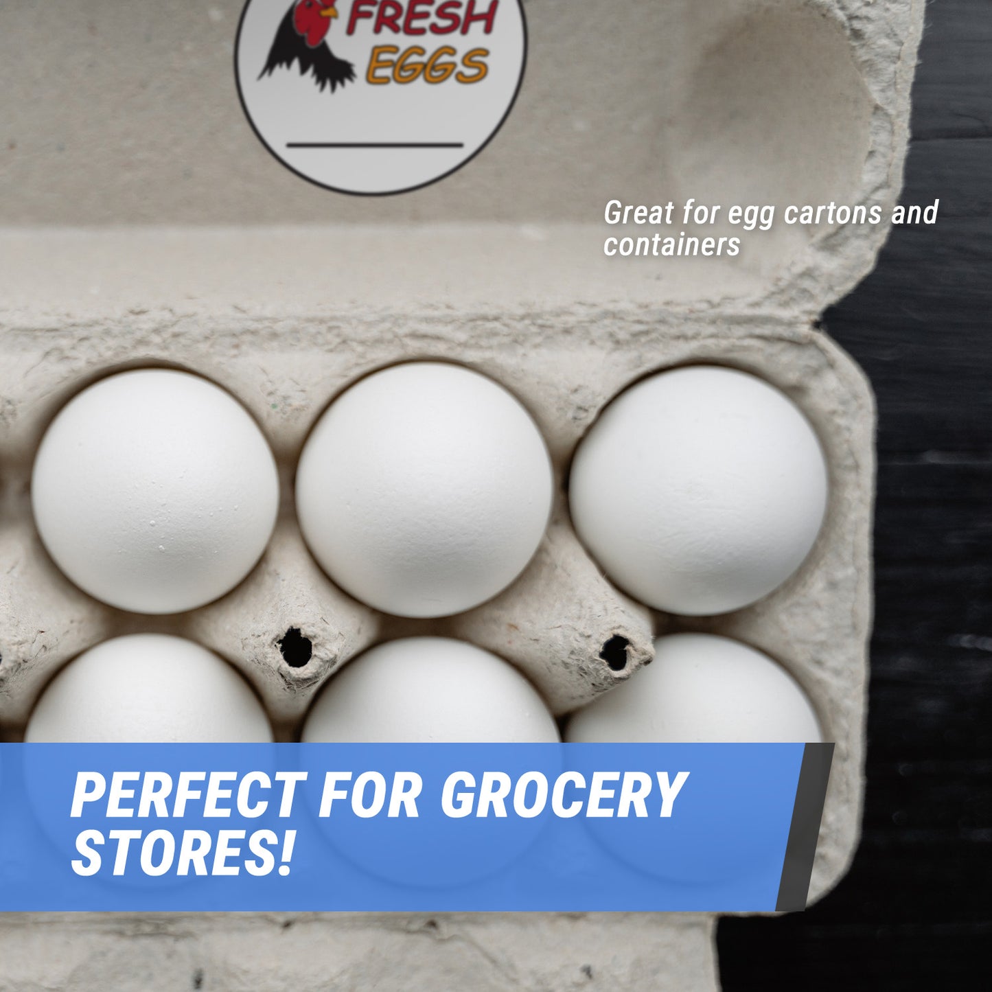 2 inch Fresh Eggs Food Labels (Roll)