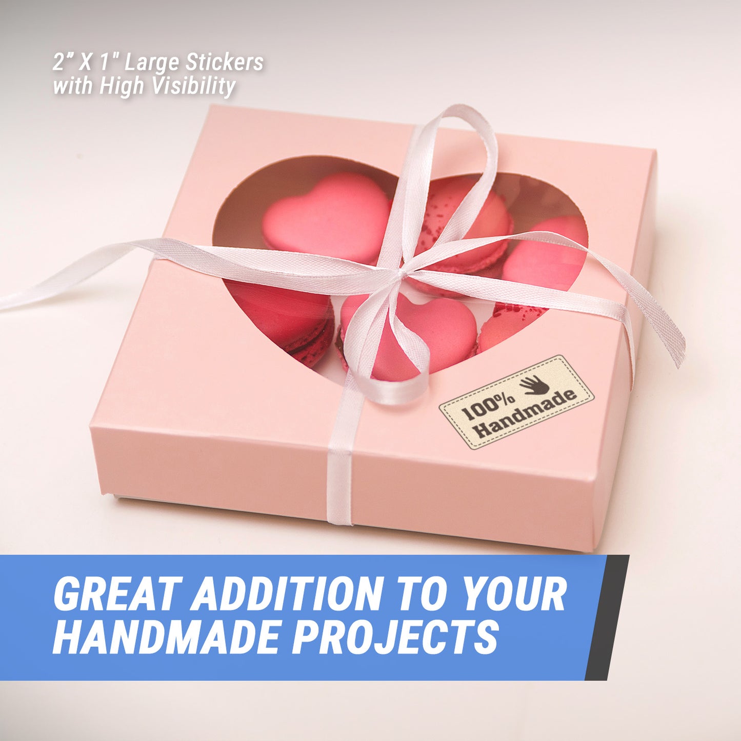 2 x 1 inch 100% Handmade Product Label (Roll)