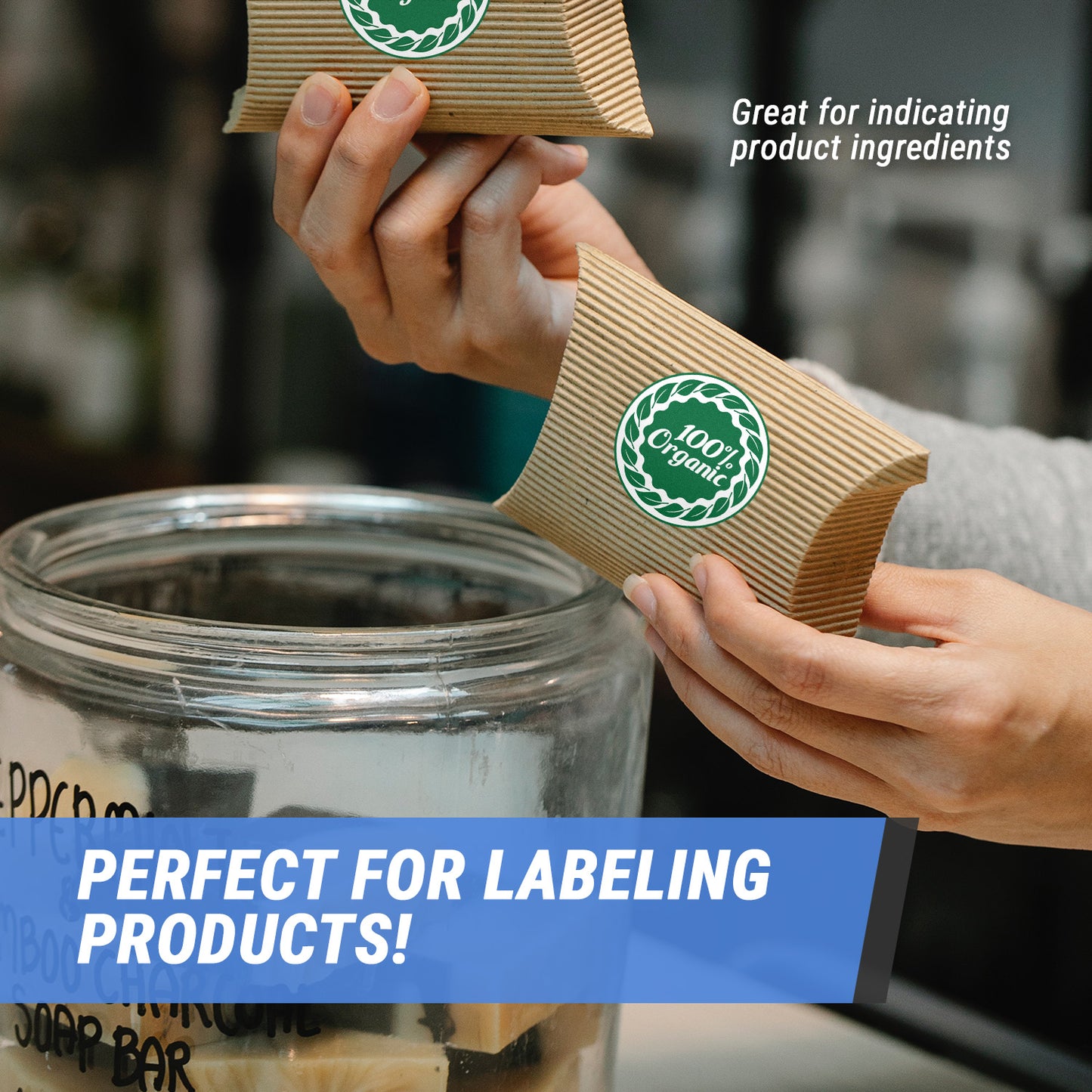 2 inch 100% Organic Food Label (Roll)